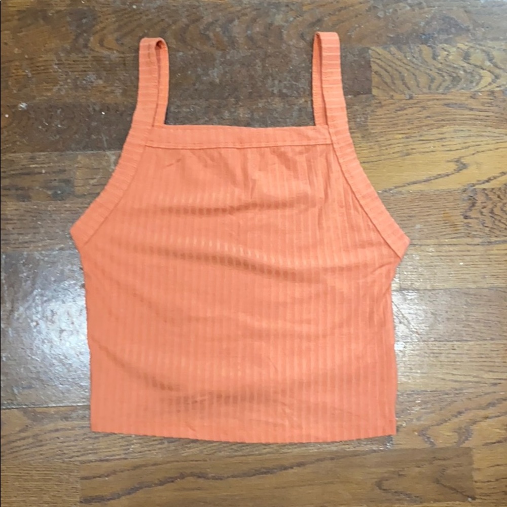 Orange Ripped Tank Top